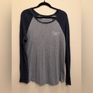 gray and black vans long sleeve tee